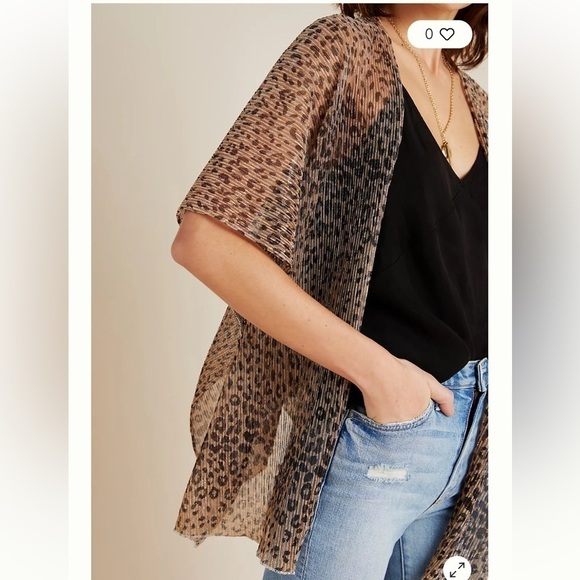 Anthropologie Akemi + Kin Jessie Leopard Kimono One Size - Picture 3 of 13